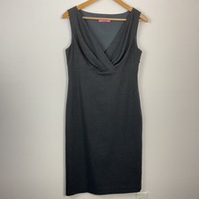 Eliza J Charcoal Grey Surplice V-Neck Sleeveless Sheath Dress
