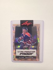 Glenn Anderson 1/1 Leaf Pre Production Proof Gold Oilers