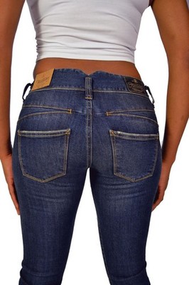 Herrlicher Jeans PEARL Straight W25/L34 dunkelblau NEU UVP 119,95