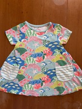 Mini Boden EUC Multicolored 100 Cotton Sea Life Knit A-Line Dress-3-4T
