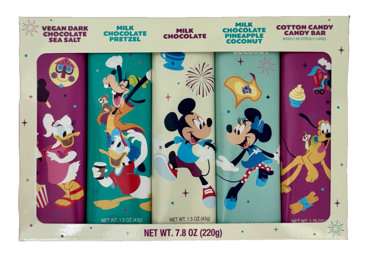 Disney Parks Assorted Milk Dark Chocolate Bars 5 Piece Gift Set