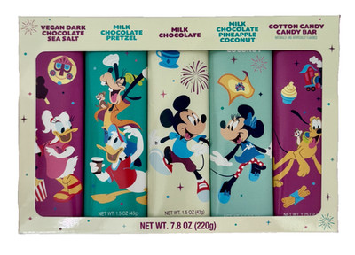 Disney Parks Assorted Milk Dark Chocolate Bars 5 Piece Gift Set