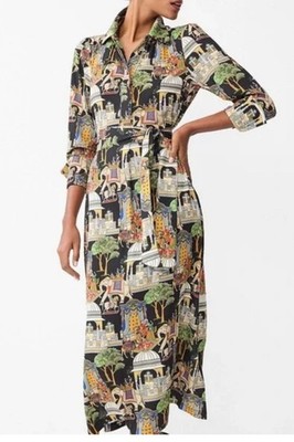J. McLaughlin Belle Palace - Ltd Edition Chinoiserie  2-Pocket Maxi NEW Sz S