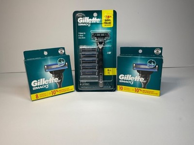  24 Gillette Mach3 Razor Blade Cartridge Refills + (1) Razor Blade Handle 
