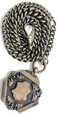Albert Silver Antique Fob Chain Vintage Hallmarked Rare