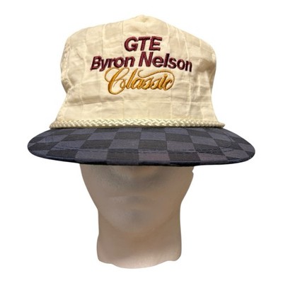 Vintage Hat Cap Byron Nelson Classic Checkered Nylon Made In USA
