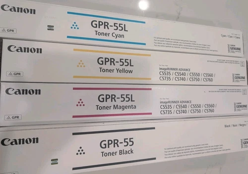 Canon GPR-55 Toner Cartridge Set Black Cyan Magenta Yellow C5535i C5540i C5550i