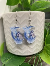 2  Silver-tone Acrylic Fairy Retro Boho Earring Set New Free Ship B5321