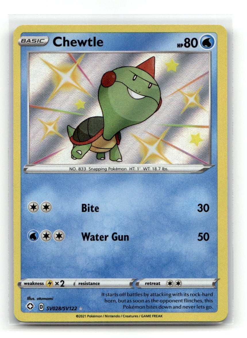Chewtle SV028/SV122 Shiny Rare Shining Fates Shiny Vault Pokemon Holo NM