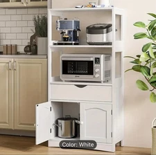 Sideboard Storage Cabinet With Microwave Space And Drawer,Kitchen Pantry Cabinet