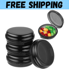 5PCS Small Pill Box,Travel Round Pill Case,Portable Pill Container Holder