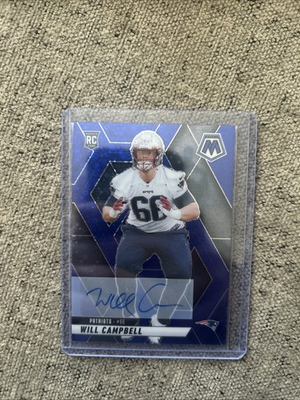 #ad 2025 Mosaic Will Campbell Blue Disco Rookie Auto Color match #378 $30.99