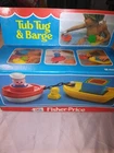 Vintage Fisher Price Tub Tug & Barge Boat Toy 1979 (Read)