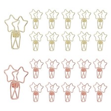 30Pcs Office Staples Star 5 Points 1.2" For Gold/Pink Paper