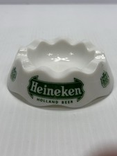 Vintage Heineken Holland Beer Barware Milk Glass Ashtray OPALEX Made In France