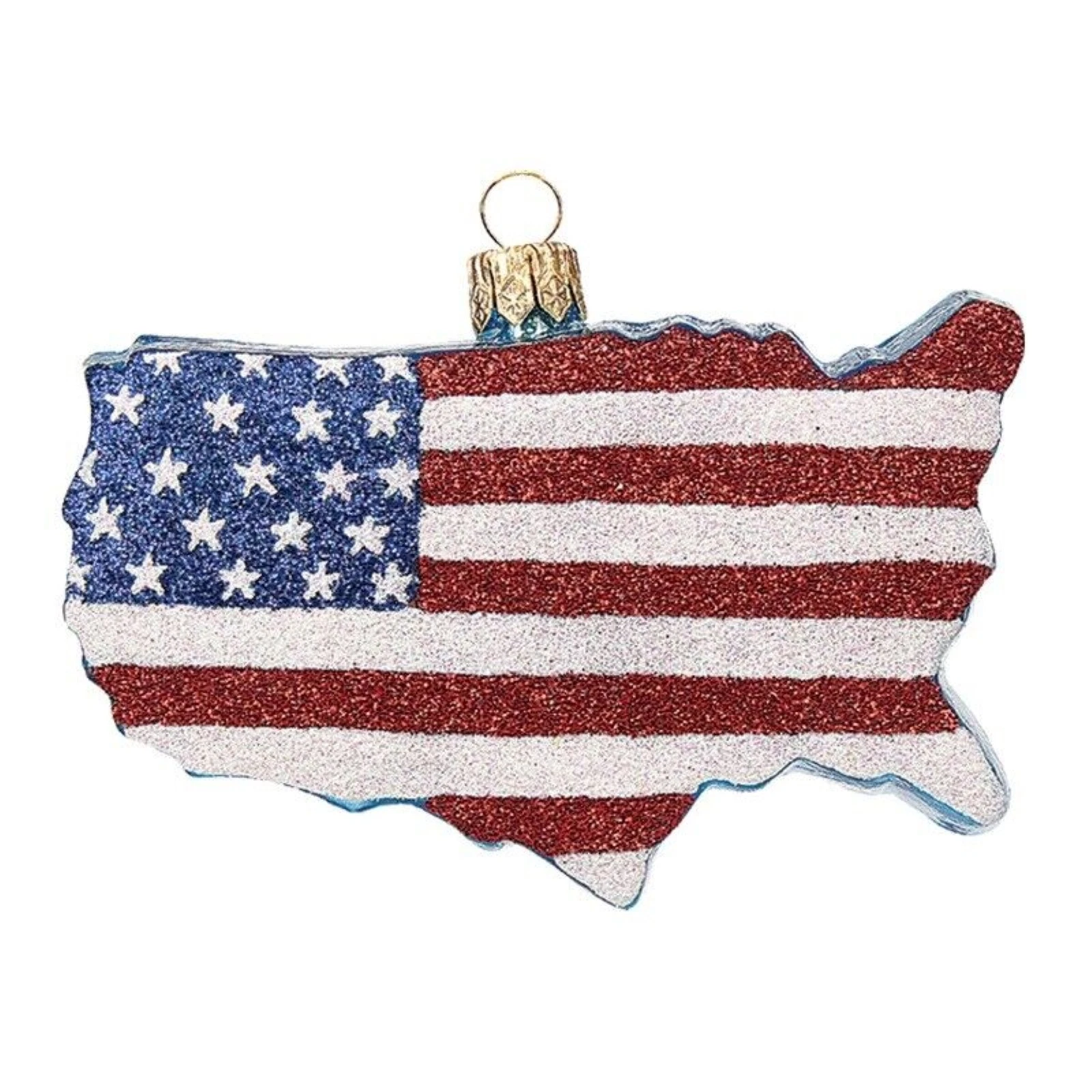 Pinnacle Peak Trading United States Country Flag Glass Christmas Ornament - Thumbnail 3