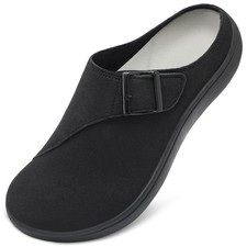 LeIsfIt Womens Wide Clogs Adjustable Diabetic Mules Slip on 8 Wide, Black
