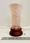 Vintage Fenton Peacock Pink Opalescent Iridescent Vase Flared
