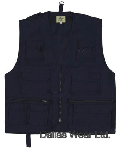 MULTI-POCKET FISHING HUNTING WAISTCOAT VEST NAVY BLUE
Opens in a new window or tab
