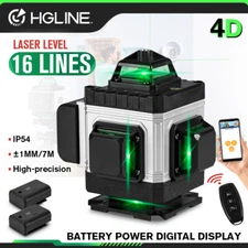 16 Lines 4D Laser Level 360° Self Leveling Rotary Cross Line Measure Batteries
