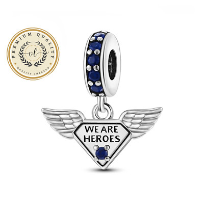 Angel Wings We Are Heroes Charm For Bracelet