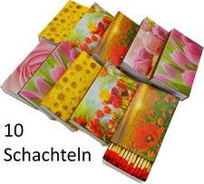 10 x Schachteln à 50 Zündhölzer Blumen 10 cm Streichholz Zündholz Streichhölzer