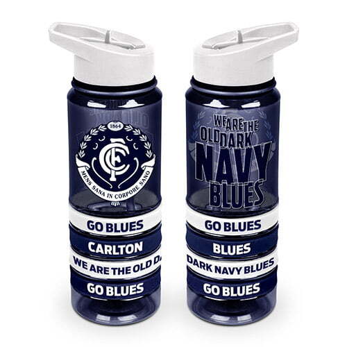 Carlton Blues AFL Tritan Drink Water Bottle with Wrist Bands Carlton Blues AFL Tritan Drink Water Bottle with Wrist Bands