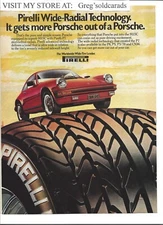 Original 1980 Porsche 911 SC  featured in a Pirelli Tire vintage print ad