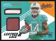 2014 Panini Absolute #JL Jarvis Landry Leather and Laces Purple SN,MEM,RC