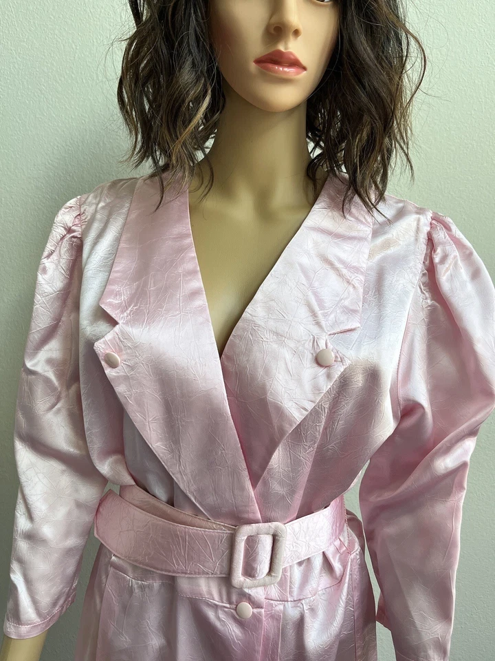 Vestido largo rosa sirena vintage Fredericks of Hollywood Hi Lo hecho en EE. UU. 13 Foto 2 de 4