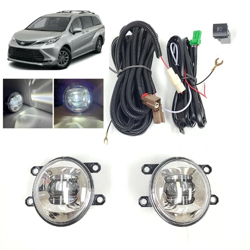 Fit 2021-25 2022 2023 Toyota Sienna Wire Harness Switch Pair LED Fog Lights Kit - Picture 2 of 14