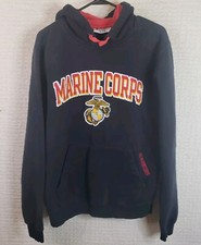 Marine Corps Hoodie Mens M Black Champion Pullover Sweater Semper Fidelis