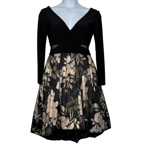 Robe Longue Xscape Imprimé Floral - Taille 8, Noir, Modèle De Vitrine (store Display), Neuve Sans étiquette