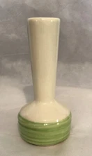 Haeger USA Pottery 6.5” Bobbin Type Bud Vase Lime Green Base Mid-Century Style