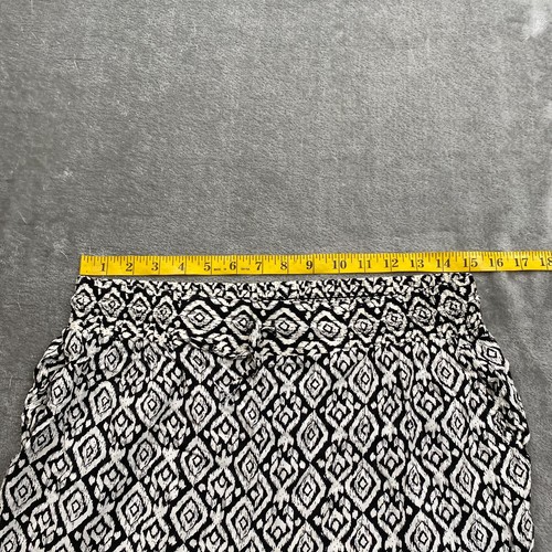 Kiwi & Punch Sweatpants Women's XL Black White 100% Rayon Ikat Print Drawstring - Picture 5 of 12