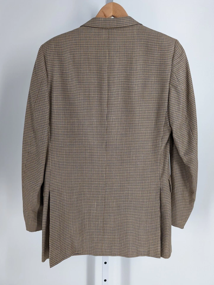 Винтажный блейзер 60-х Chester Barrie England для Harrods желтый синий Houndstoothe клетчатый - Изображение 2 из 4