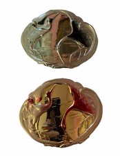 2 Vintage Charmant Belts Inc Beverly Hills Heron Flamingo Bird Clip belt buckle