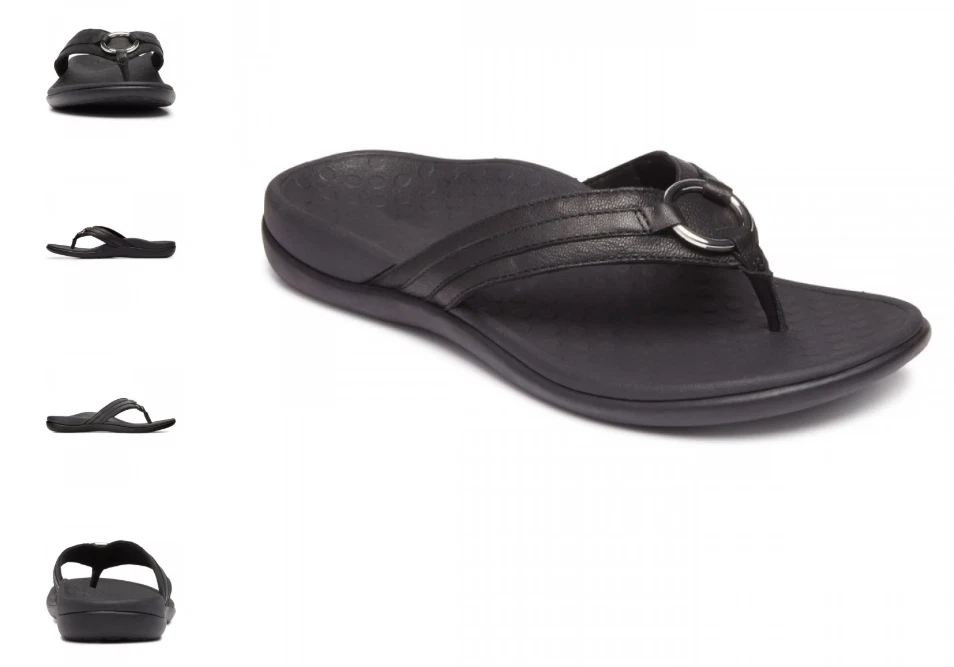 Vionic Tide Aloe Black Toe-Post Sandal Flip Flop Women's US sizes 5-12 NEW!!