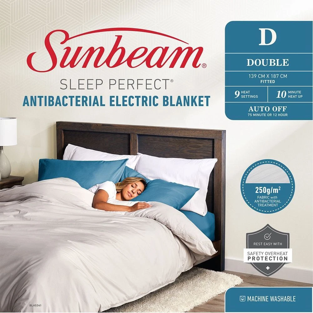 Sunbeam BLA5341 Sleep Perfect Antibacterial Electric Blanket - Double - RRP  $179 | eBay