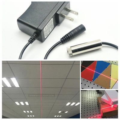 Adjustable 650nm 50mw Red Line Beam Laser Diode Module w/ 5V 1A AC Power Supply