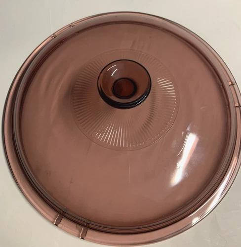 VISION WARE * Pyrex 10" Glass Replacement Lid * Cranberry * V-12-C