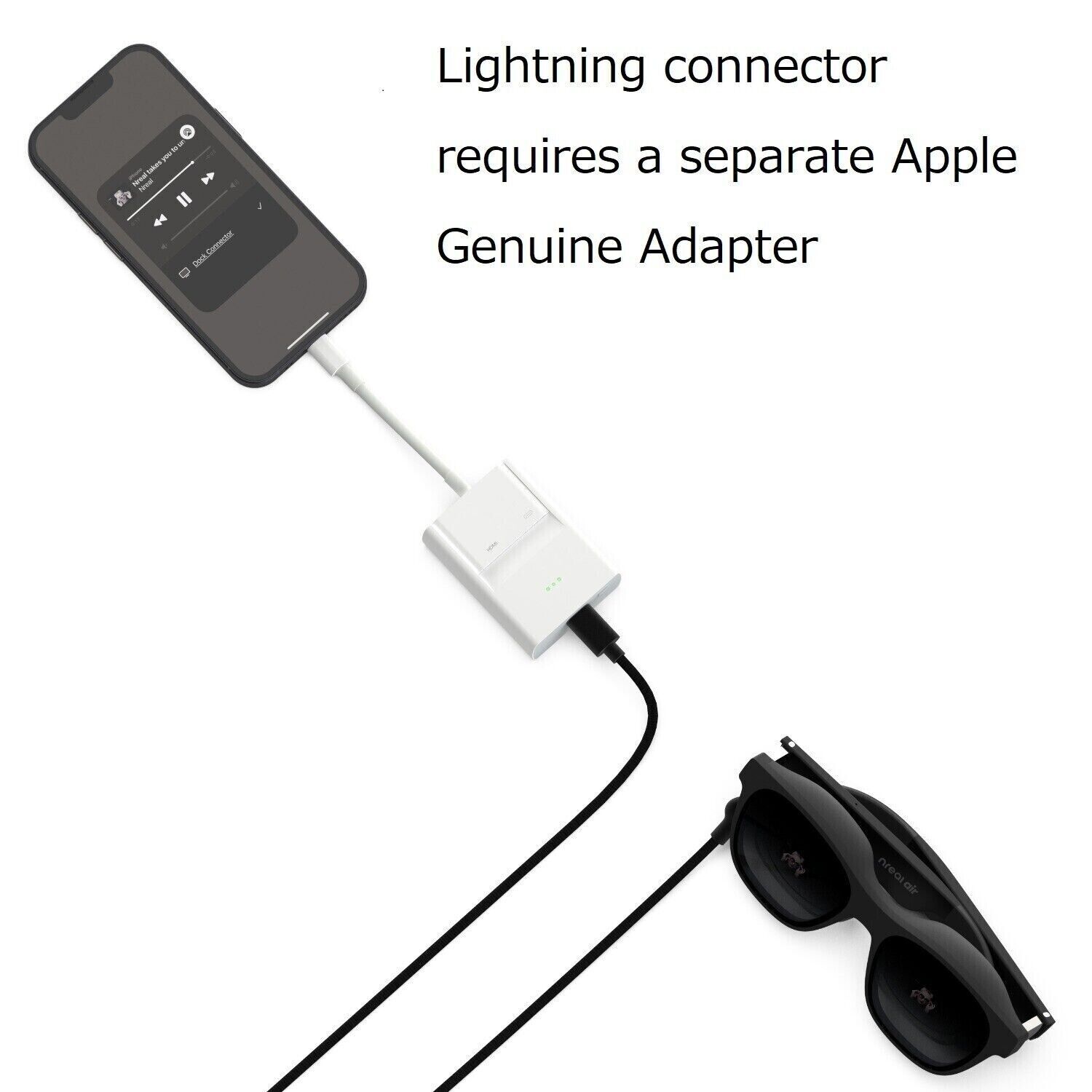 Nreal Air Glasses Adapter NR-7100AGL For Apple USB-C New Lightning