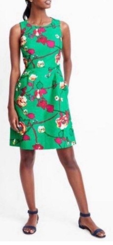 J. Mini abito estivo donna Crew senza maniche in cotone floreale colore verde taglia 00