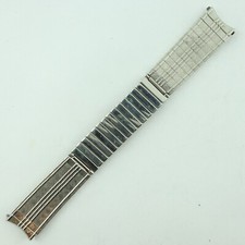 Vintage 16mm JB Champion Men Wristwatch Band Stainless Steel Linen Style Finish