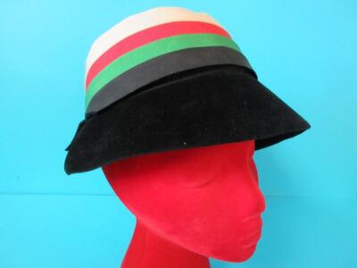 Authentic Vintage HAGGARTY\'S Genuine Austrian Velour Black Cloche Hat 1920\