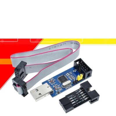 USBASP USBISP AVR Programmer USB Adapter + 6-to 10 Pin IDC ISP Connector + Cable