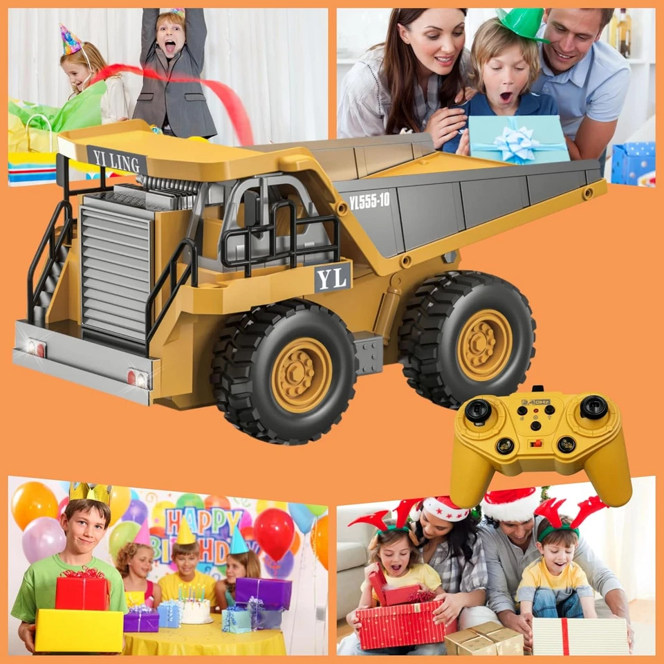 Camion Ribaltabile Telecomandato 9 Canale, Scala 1:20, Quattro Ruote Con Luci E  - Immagine 3 di 4