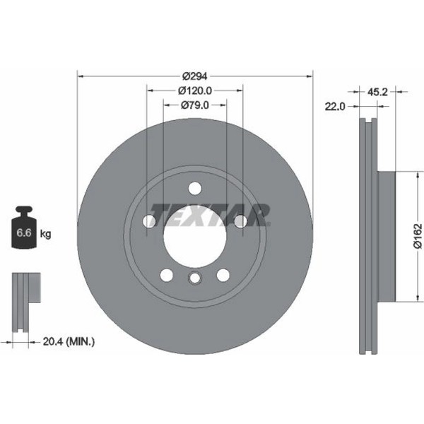 2X Textar 92277805 Bremsscheibe FüR Mini Countryman Paceman R60 R61-image