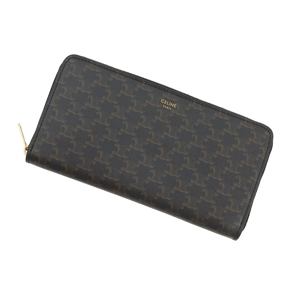 Celine — CELINE Large Zip Wallet PVC Black 10B552BQ3.38NO