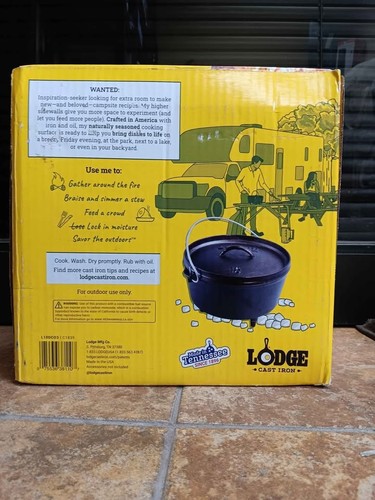 Horno holandés Lodge de hierro fundido sazonado campamento profundo 5 qt 10 pulgadas - Imagen 3 de 4
